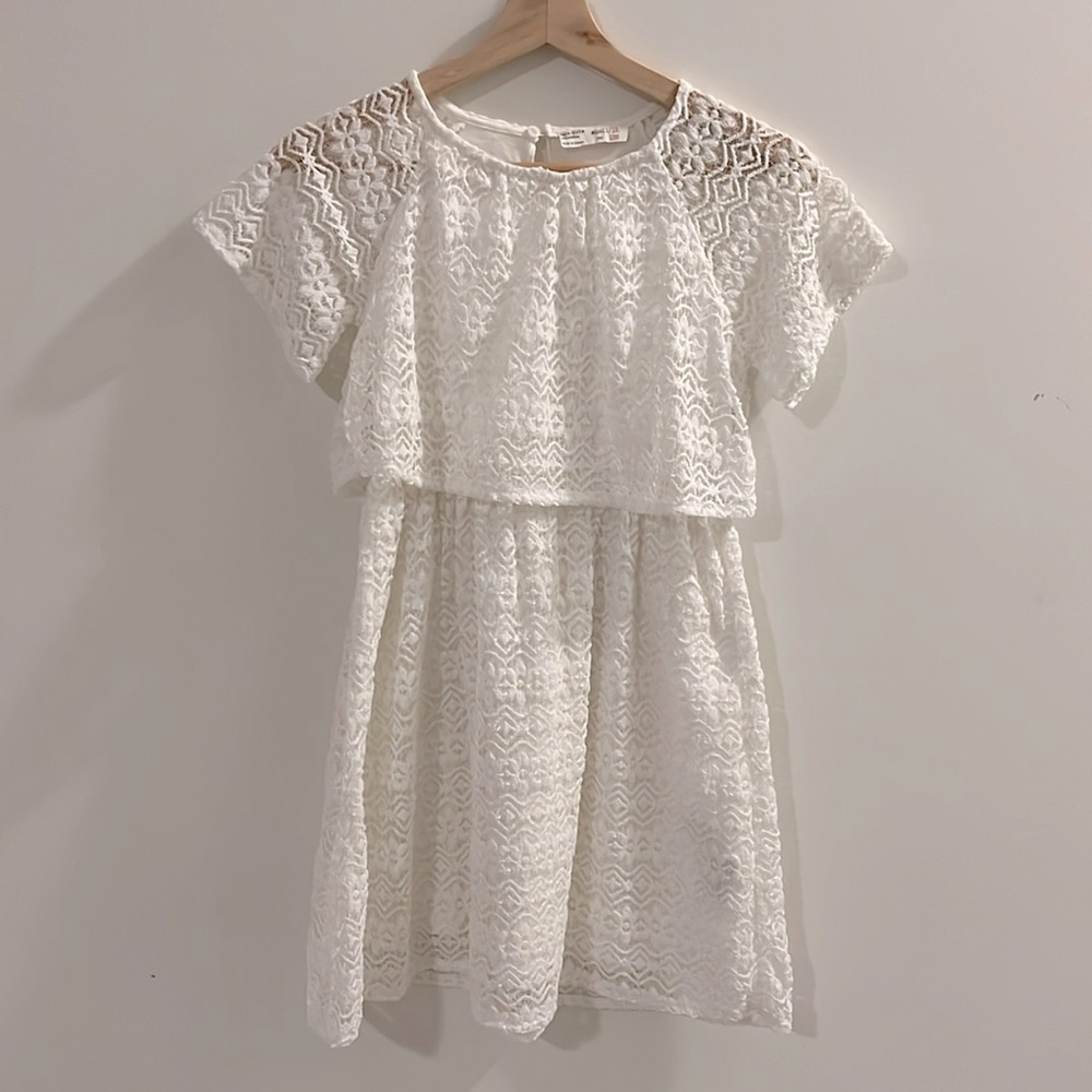 Zara White Girls Dress Sz 11/12